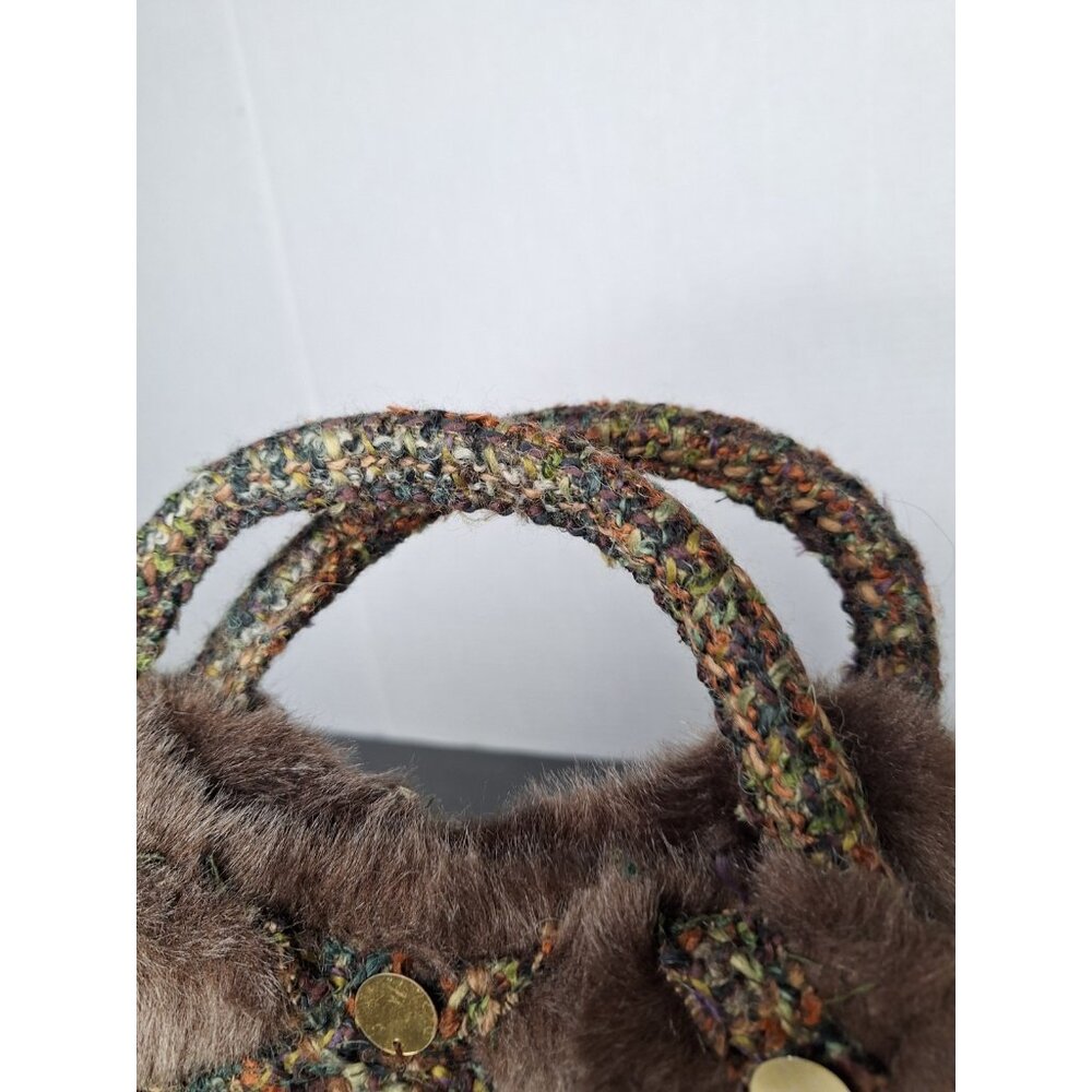 Vintage Isabella's Journey Brown Faux Fur And Sequin Bag NWOT - Picture 4 of 12